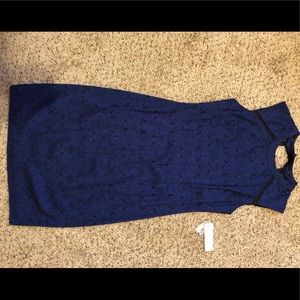 Bisou Bisou Black and Royal Cocktail dress